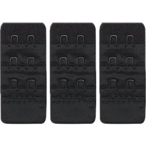 Kadın Sütyen Uzatma Agrafı 2 Kancalı Kopça Siyah 3'lü Paket