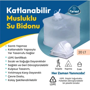 Katlanabilir Kamp Musluklu Su Bidonu 20 LT