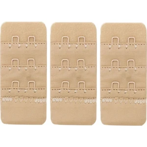 Kadın Sütyen Uzatma Agrafı 2 Kancalı Kopça Ten Rengi 3'lü Paket