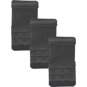 3 Adet Siyah Lastikli Sütyen Uzatma Agrafı Geniş 3 Kancalı Ek Aparat