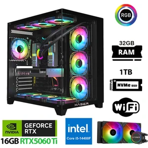 Lexus X710 I5 14400F 32GB Ddr5 Ram 1tb M.2 Nvme SSD 16GB RTX5060 Ti Sıvı Soğutmalı Oyuncu Hazır Sistem
