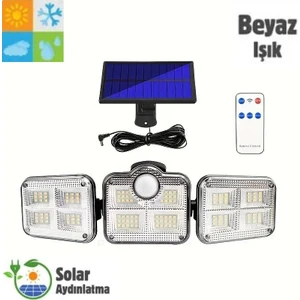 HB-300 Model 122 Ledli Solar Güneş Enerjili Kumandalı Hareket Sensörlü Bahçe Aydınlatma Sokak LAMBASI(2400MAH.)
