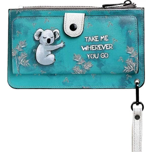 Kadın Yeşil Cüzdan - Koala Hug Tasarım