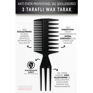 3 Taraflı Profesyonel Saç Şekillendirici Wax Tarak