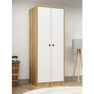 Kuzey Life Rami 2 Kapaklı 5 Raflı Askılı Gardırop 52cm Derinlik