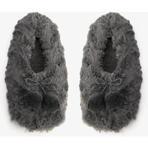 Gri Cozy Ponponlu Ev Patiği