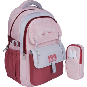 Yeni Sezon, Kalemlikli, Pembe-Kırmızı Ithal Premium Okul Sırt Çantası (1515)