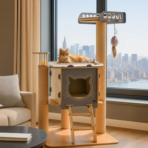 Pati Homes Vip Katlı Yataklı Tırmalamalı Kedi Evi