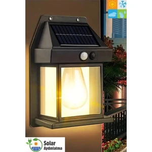 HB-700 Model Dekoratif Güneş Enerjili Bahçe LED Ampül Hareket Sensörlü Bahçe LED Su Geçirmez 3 Mod'lu Solar Duvar LED