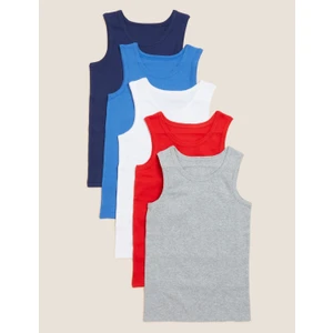 Marks & Spencer Saf Pamuklu 5'li Atlet (2-14 Yaş)