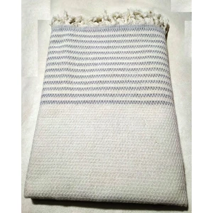 Pamuklu Kaymaz Hasır Dokuma Koltuk-Çekyat Örtüsü (180X220)-KREM Gri