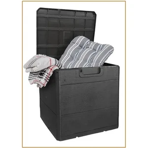 120 Litre Bahçe Depolama Sandığı Balkon Saklama Dolabı Kapaklı Plastik Sandık Kirli Çamaşır Sepeti 50X45X50CM