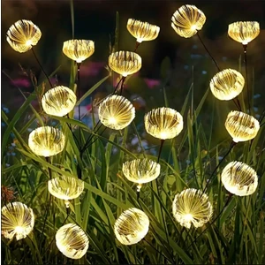 Güneş Enerjili 6 Top LED Sarı Renk Deniz Anası LED Bahçe Aydınlatma Solar Bahçe Süsü SGE1004