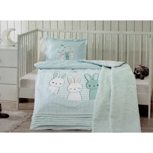 Hello Rabbit Mavi Battaniyeli Bebek Nevresim Takımı 8108