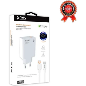 Xiaomi Mi 11 Lite 5g Uyumlu 33W Turbo USB Şarj Seti Qc 4.0 MT-A1753