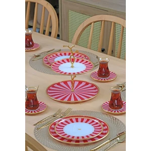 Pink Line Katlı Kurabiyelik Sunum Tabağı