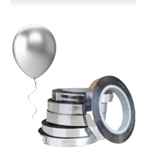 Beyaz Renk Beyaz Parlak Metalize Rafya 25 Metre - Rafya Balon Ipi ve Hediye Paketi Süsleme Şeridi