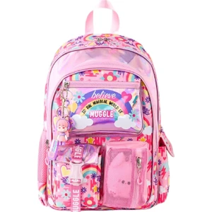 3 Bölmeli Believe Magic Sırt Çantası Pembe (MU-5824)