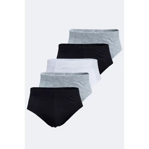 Erkek Siyah Beyaz Gri 5 Li Paket Modal Slip Külot 5M053