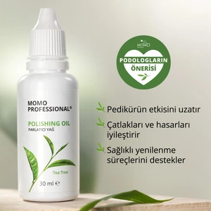 Momo Professional Polishing Oil, Parlatıcı Yağı Çay Ağacı Özlü, El ve Ayak Cilası, Moleküler Yağı Pedikür ve Manikür Için, 30 ml