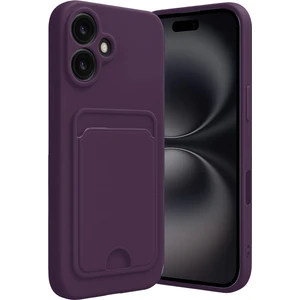 Apple iPhone 16 Uyumlu Arka Kamera Korumalı Kart Koyulabilen Silikon Kartlıklı Kılıf Kapak