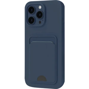 Apple iPhone 16 Pro Max Uyumlu Arka Kamera Korumalı Kart Koyulabilen Silikon Kartlıklı Kılıf Kapak