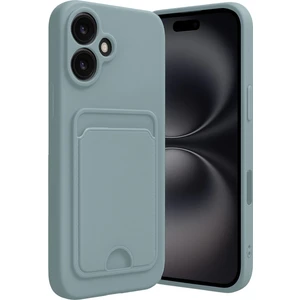 Apple iPhone 16 Uyumlu Arka Kamera Korumalı Kart Koyulabilen Silikon Kartlıklı Kılıf Kapak