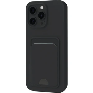 Apple iPhone 16 Pro Uyumlu Arka Kamera Korumalı Kart Koyulabilen Silikon Kartlıklı Kılıf Kapak