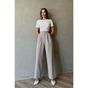 Beli Cırtcırtlı Likralı Krep  Pantolon