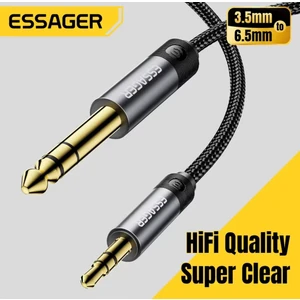 1.20 Metre. 3.5mm To 6.5mm Ses Kablosu Hi-Fi Ses Teknolojisi+Dac Çip+Hasır Örgülü Sağlam Trs Jack Aux Stereo Ses Kablosu