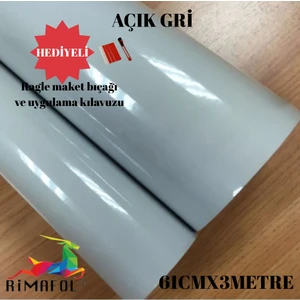 Açık Gri Dolap Kaplama Folyosu Kendinden Yapışkanlı 61CMX3METRE