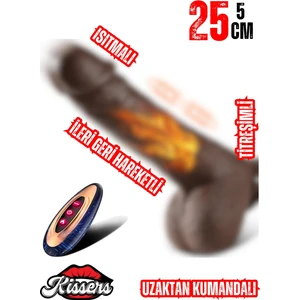 Uzaktan Kumandalı Ileri Geri Hareketli Isıtmalı Titreşimli Ultra Realistik Dildo Penis 25 cm