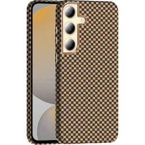 Galaxy S24 Kılıf M-Safe Şarj Özellikli Karbon Fiber Görünümlü Cppl Gros Kapak - Desert Titanyum