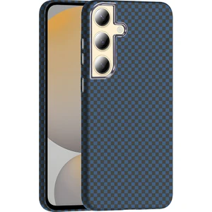 Galaxy S24 Kılıf M-Safe Şarj Özellikli Karbon Fiber Görünümlü Cppl Gros Kapak - Lacivert