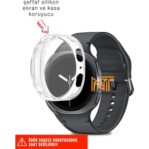 Samsung Galaxy Watch 8 40MM Uyumlu Yumuşak Silikon Ekran ve Kasa Koruyucu