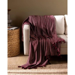 Madame Coco Rosny Koltuk Şalı - Bordo - 175x200 cm