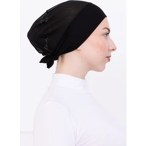 Yazlık Hava Alan Fileli Klimafit Bone Dikişsiz Siyah Yaza Uygun Kadın Tesettür Pratik İç Bone