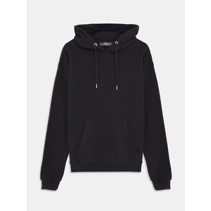 Düz Kapüşonlu Fermuarsız Regular Fit Siyah Sweatshırt