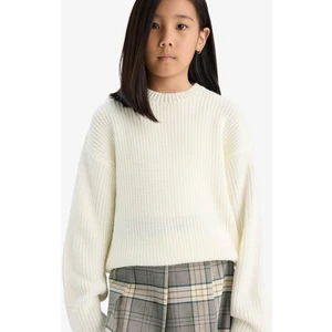 Kız Çocuk Standart Fit Bisiklet Yaka Triko Kazak C6909A825AU