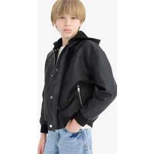 Erkek Çocuk Su Geçirmez Çıkarılabilir Kapüşonlu Pelüş Astar Bomber Mont C4321A825AU