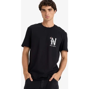 Regular Fit Bisiklet Yaka Baskılı Kısa Kollu Tişört F8596AX25HS