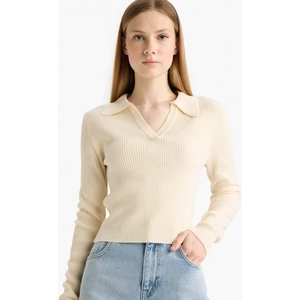 Slim Fit Dar Kesim Polo Yaka Triko Kazak X4929AZ25WN