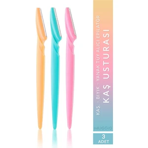 Yüz Jileti ve Kaş Usturası Kadın Epilasyon Kaş Bıyık Yanak 3'lü Ustura Seti