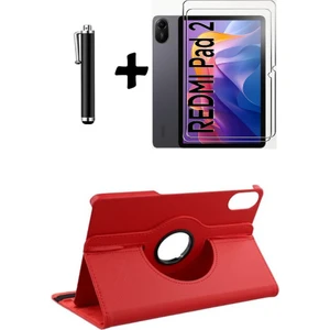 Xiaomi Redmi Pad 2 11 Inç 2025 360° Dönebilen Standlı Tablet Kılıfı Ekran Koruyucu ve Kalem Seti
