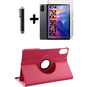 Xiaomi Redmi Pad 2 11 Inç 2025 360° Dönebilen Standlı Tablet Kılıfı Ekran Koruyucu ve Kalem Seti