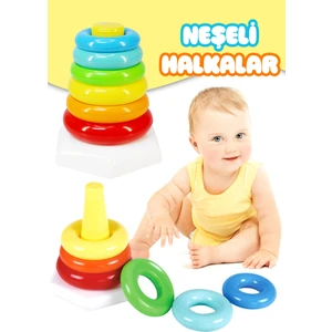 Neşeli Halkalar Zeka Geliştirici Duyusal Halka Dizme Boyut Eğitici Bebek Oyuncak Happy Rings 4106