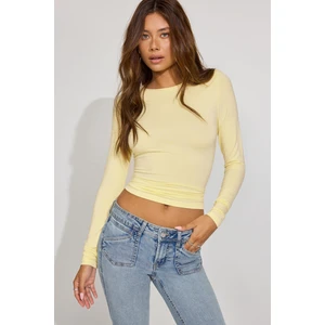 Sarı Bisiklet Yaka Basic Uzun Kollu Body MG1701