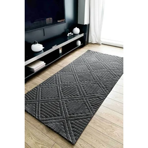 Decomia Home Hilda Iskandinav Dokuma Bukleli Premium Antrasit Puffy Peluş Yolluk Koridor Halısı Salon Halısı