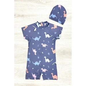 Boneli ,pervaz Fermuarlı ,güneş Korumalı Erkek Çocuk Tulum Mayo