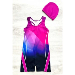 Yüzücü Şortlu Kız Çocuk Mayo ( Boneli )